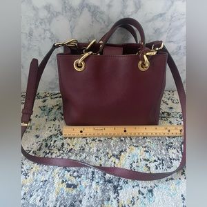 Michael Kors Maroon Red Chain Handbag with Crossbody Strap